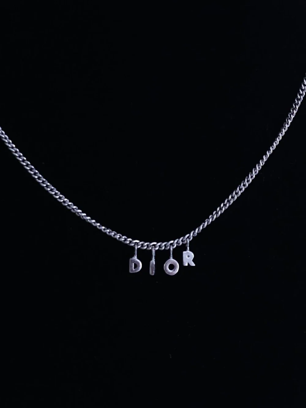 Dior Silver Letter Charm Necklace - DIOR Pendant